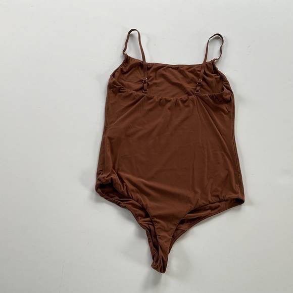 Smoothez By Aerie Sculpting Bodysuit Sz L Mocha Brown Base Layer Thong Shapewear - Picture 2 of 8